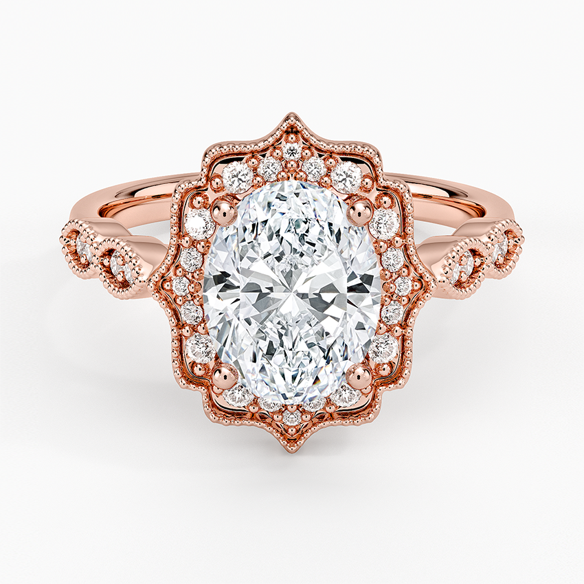 Cadenza Halo Diamond Ring - Oval Center Stone