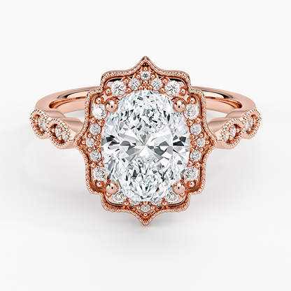 Cadenza Halo Diamond Ring - Oval Center Stone