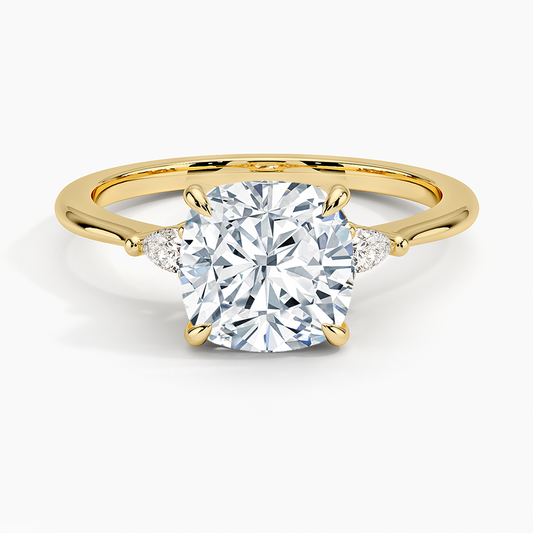Aria Three Stone Diamond Ring (1/10 ct. tw.) - Cushion Cut Center Stone