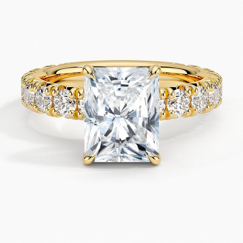 Ellora Three-Quarter Coverage Diamond Ring - Radiant Cut Center Stone