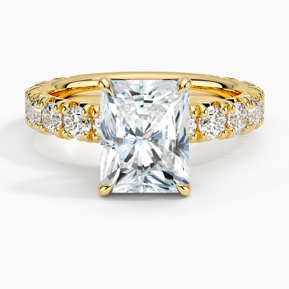 Ellora Three-Quarter Coverage Diamond Ring - Radiant Cut Center Stone