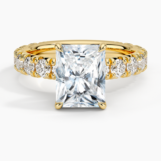Ellora Three-Quarter Coverage Diamond Ring - Radiant Cut Center Stone