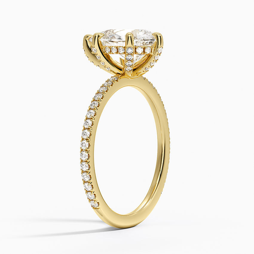 Viviana Three-Quarter Coverage Six-Prong Diamond Ring (1/3 ct. tw.) - Pear Center Stone