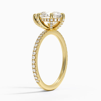 Viviana Three-Quarter Coverage Six-Prong Diamond Ring (1/3 ct. tw.) - Pear Center Stone