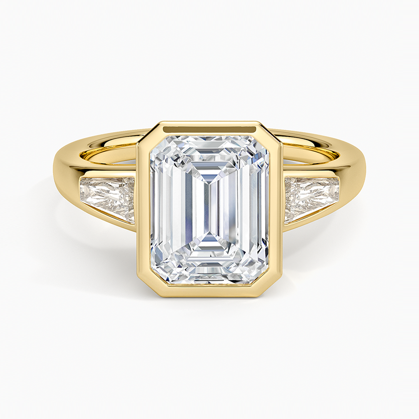 Hayes Three Stone Baguette Diamond Ring (1/2 ct. tw.) - Emerald Cut Center Stone