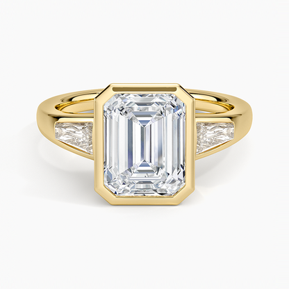 Hayes Three Stone Baguette Diamond Ring (1/2 ct. tw.) - Emerald Cut Center Stone