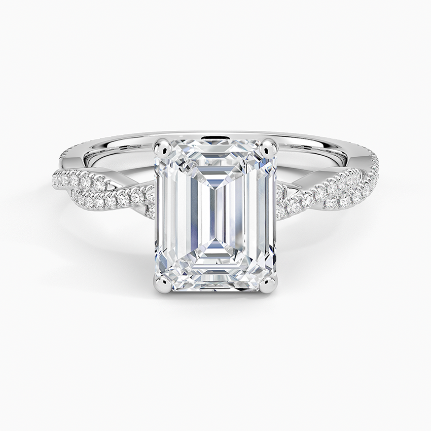 Petite Luxe Twisted Vine Diamond Ring (1/4 ct. tw.) - Emerald Cut Center Stone