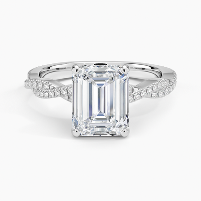 Petite Luxe Twisted Vine Diamond Ring (1/4 ct. tw.) - Emerald Cut Center Stone