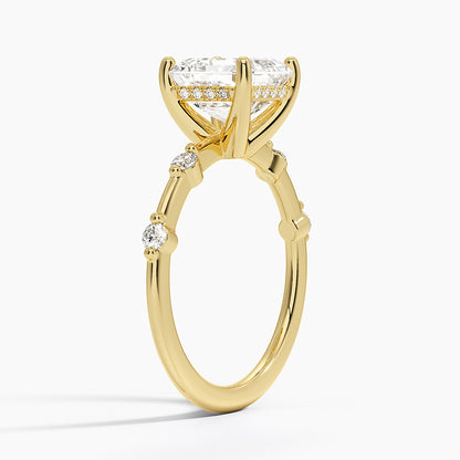 Aimee Hidden Halo Diamond Ring - Asscher Cut Center Stone