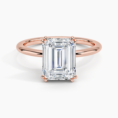 Aveline Solitaire Ring - Emerald Cut Center Stone