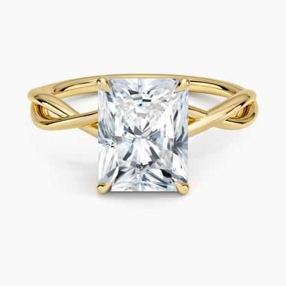 Alya Twist Solitaire Ring - Radiant Cut Center Stone