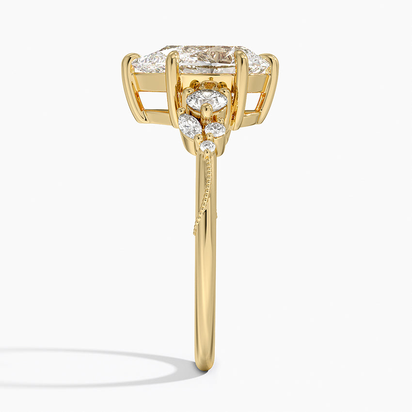 Camellia Three Stone Diamond Ring (1/3 ct. tw.) - Pear Cut Center Stone