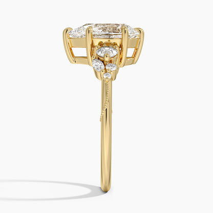 Camellia Three Stone Diamond Ring (1/3 ct. tw.) - Pear Cut Center Stone