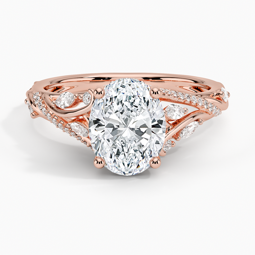 Begonia Vine Diamond Ring (1/2 ct. tw.) - Oval Center Stone