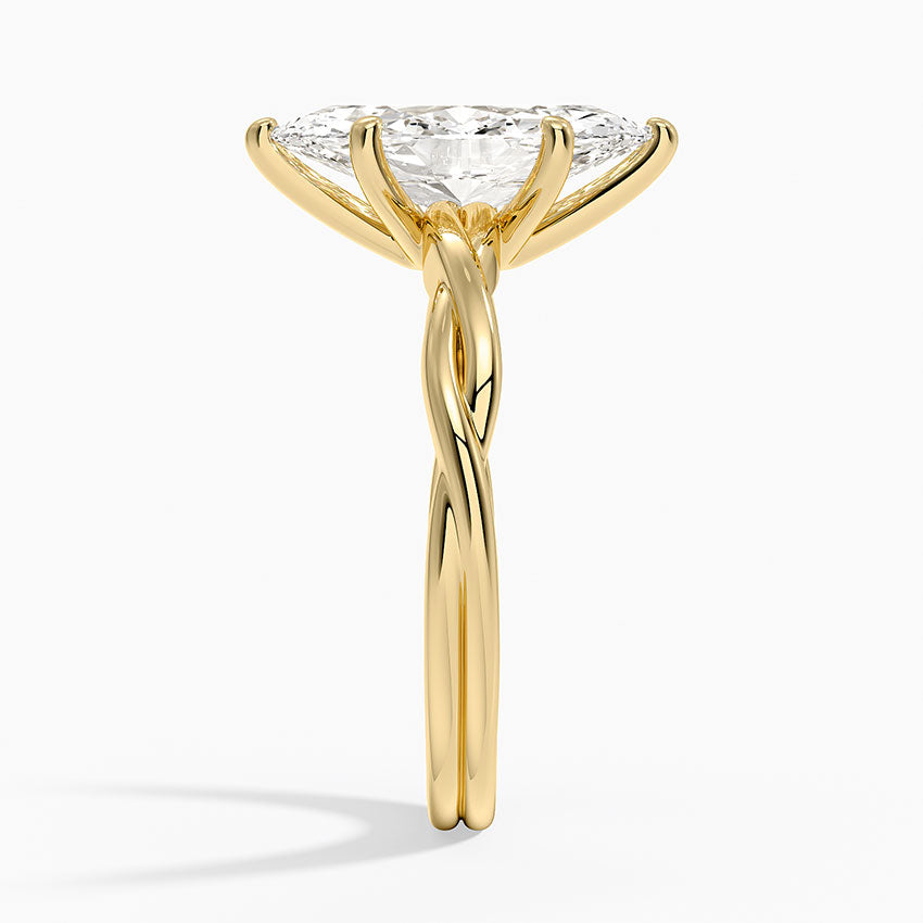 Twisted Vine Solitaire Ring - Marquise Center Stone