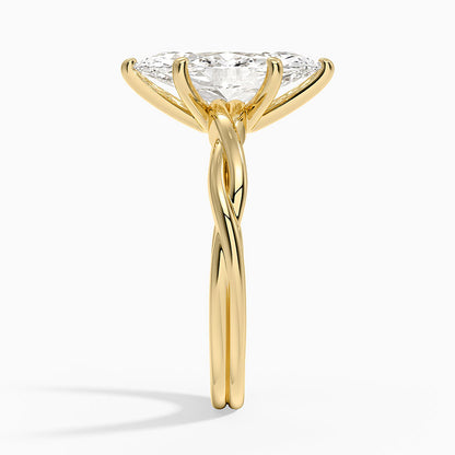 Twisted Vine Solitaire Ring - Marquise Center Stone