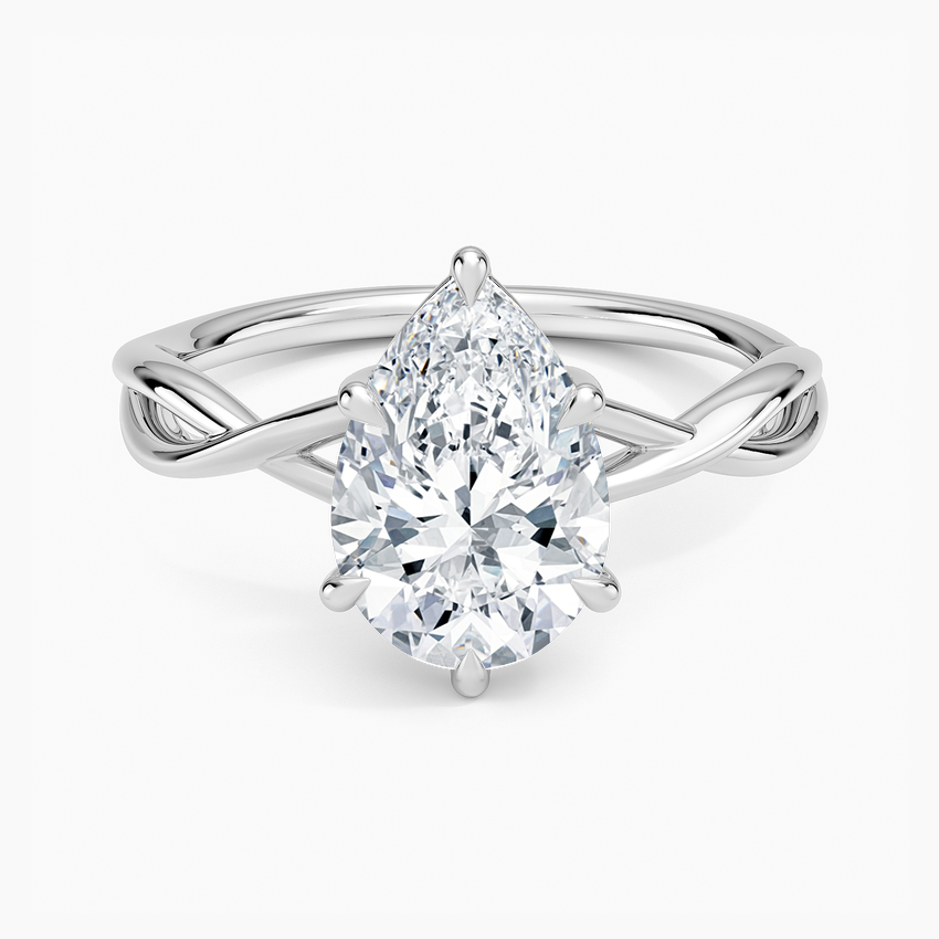 Alya Twist Solitaire Ring - Pear Center Stone