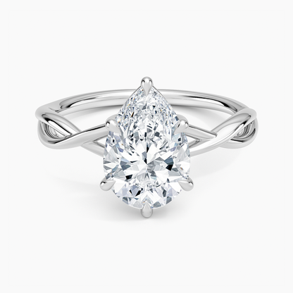 Alya Twist Solitaire Ring - Pear Center Stone