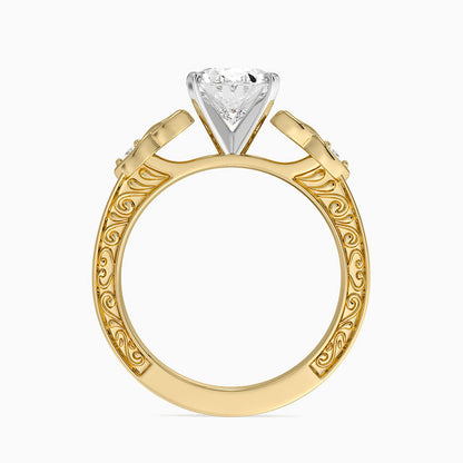 Aberdeen Celtic Diamond Ring - Oval Cut Center Stone