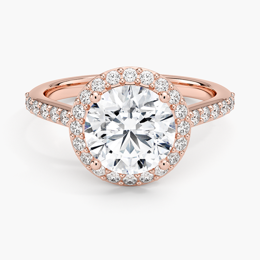 Halo Diamond Ring with Side Stones (1/3 ct. tw.) - Round Center Stone
