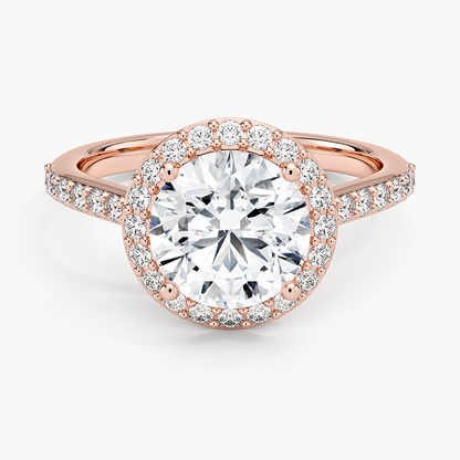 Halo Diamond Ring with Side Stones (1/3 ct. tw.) - Round Center Stone