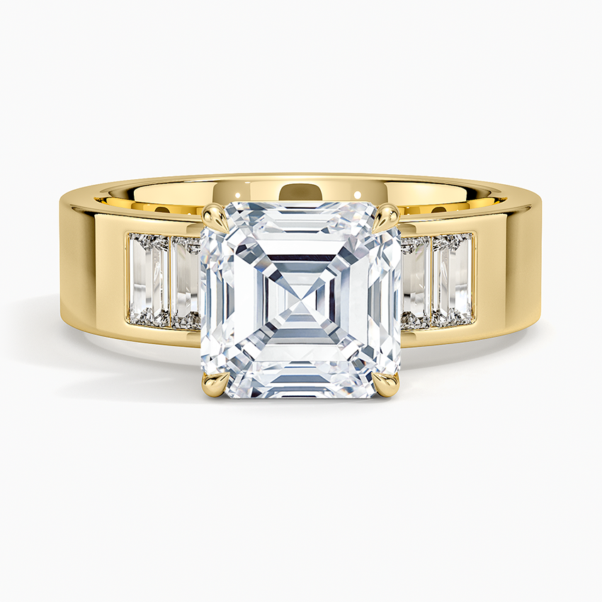 Peyton 5mm Channel-Set Diamond Ring - Asscher Cut Center Stone