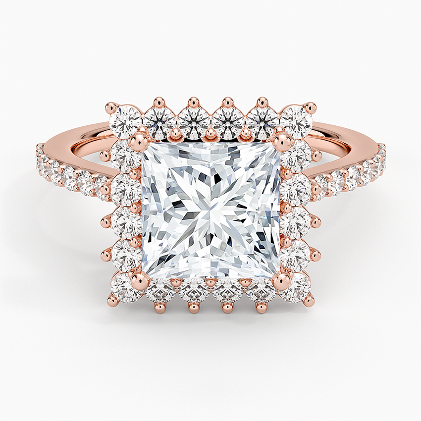 Luxe Sunburst Halo Diamond Ring (1/2 ct. tw.) - Princess Cut Center Stone