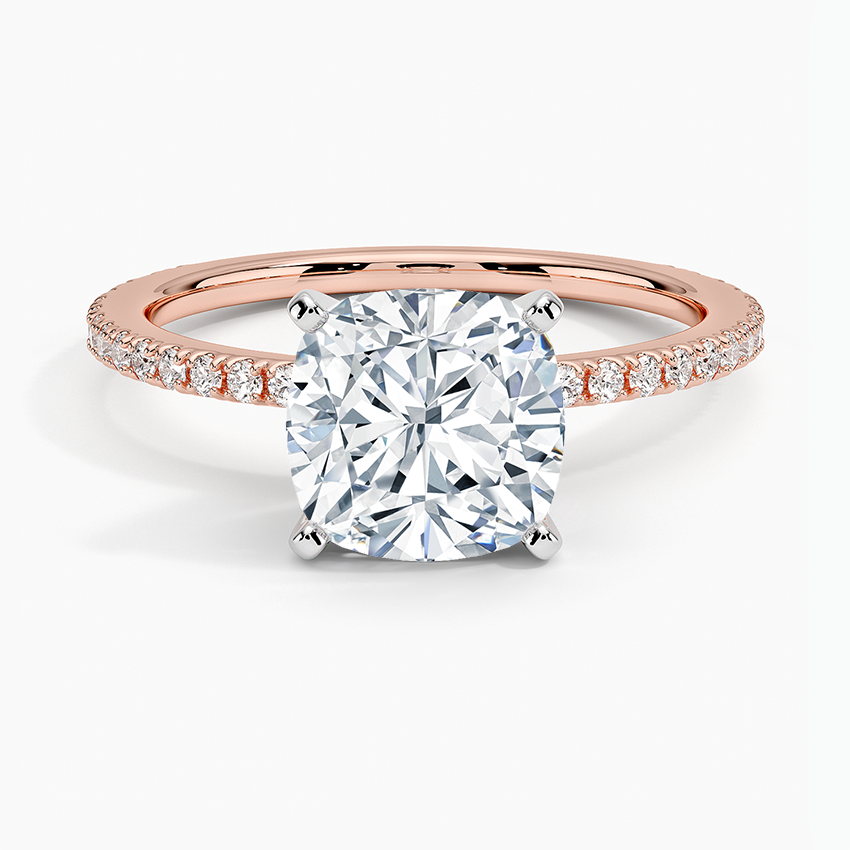 Ballad Three-Quarter Coverage Diamond Ring (1/4 ct. tw.) - Cushion Cut Center Stone