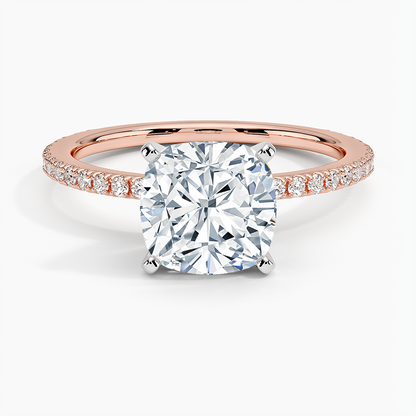 Ballad Three-Quarter Coverage Diamond Ring (1/4 ct. tw.) - Cushion Cut Center Stone