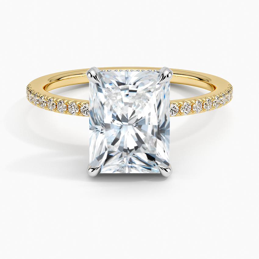 Mixed Metal Viviana Half Coverage Diamond Ring (1/4 ct. tw.) - Radiant Cut Center Stone