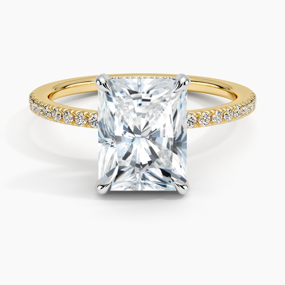 Mixed Metal Viviana Half Coverage Diamond Ring (1/4 ct. tw.) - Radiant Cut Center Stone