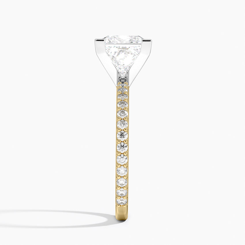 Petite Shared Prong Three-Quarter Coverage Diamond Ring (1/3 ct. tw.) - Princess Cut Center Stone