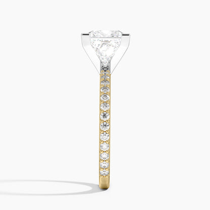 Petite Shared Prong Three-Quarter Coverage Diamond Ring (1/3 ct. tw.) - Princess Cut Center Stone