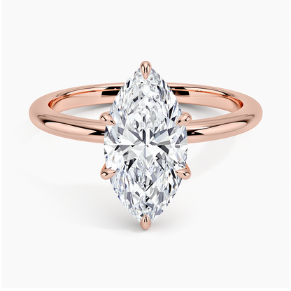 Esme Hidden Halo Diamond Ring - Marquise Center Stone