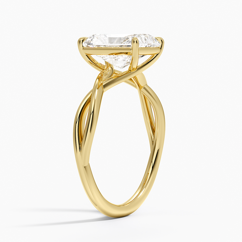 Alya Twist Solitaire Ring - Radiant Cut Center Stone
