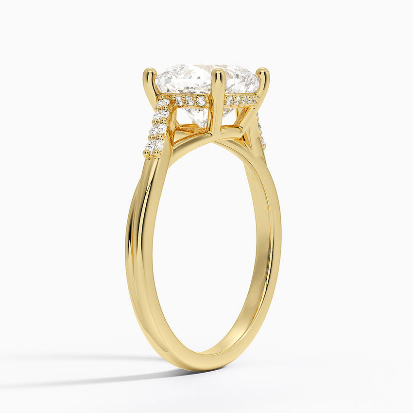 Chamise Hidden Halo Diamond Ring - Cushion Cut Center Stone