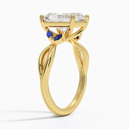 Willow Ring With Sapphire Accents - Radiant Cut Center Stone