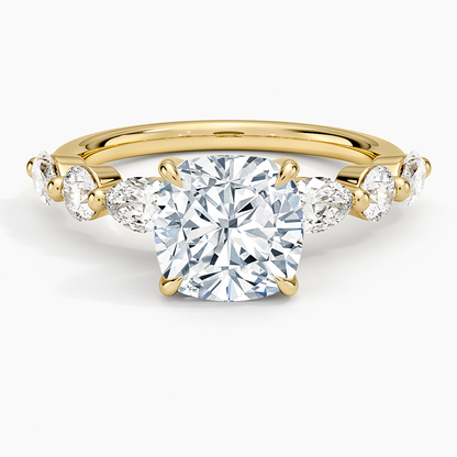 Grand Versailles Diamond Ring - Cushion Cut Center Stone