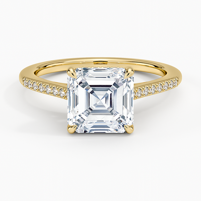 Lissome Half Coverage Diamond Ring - Asscher Cut Center Stone