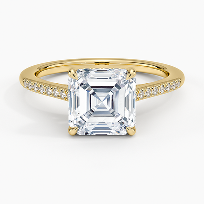 Lissome Half Coverage Diamond Ring - Asscher Cut Center Stone