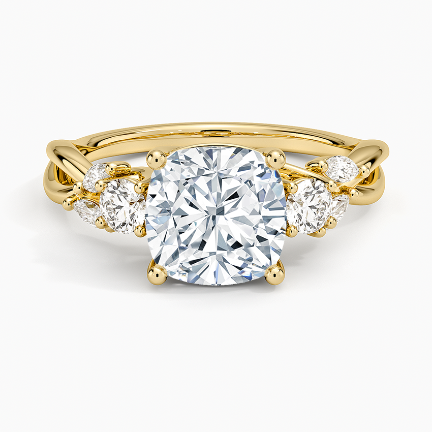 Willow Three Stone Diamond Ring (1/3 ct. tw.) - Cushion Cut Center Stone