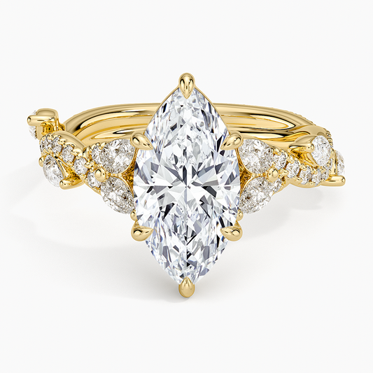 Vintage Secret Garden Diamond Ring (2/3 ct. tw.) - Marquise Center Stone