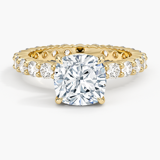 Perfect Fit Eternity Diamond Ring (1 1/3 ct. tw.) - Cushion Cut Center Stone