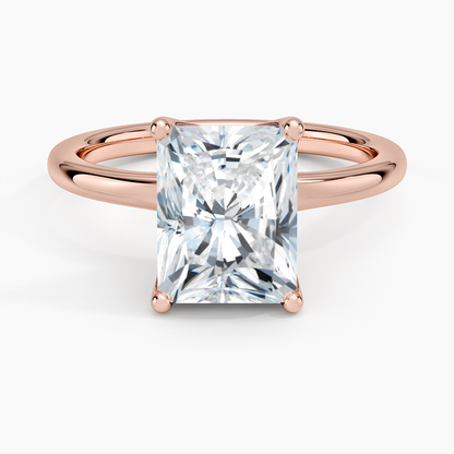 Fleur Solitaire Ring - Radiant Cut Center Stone
