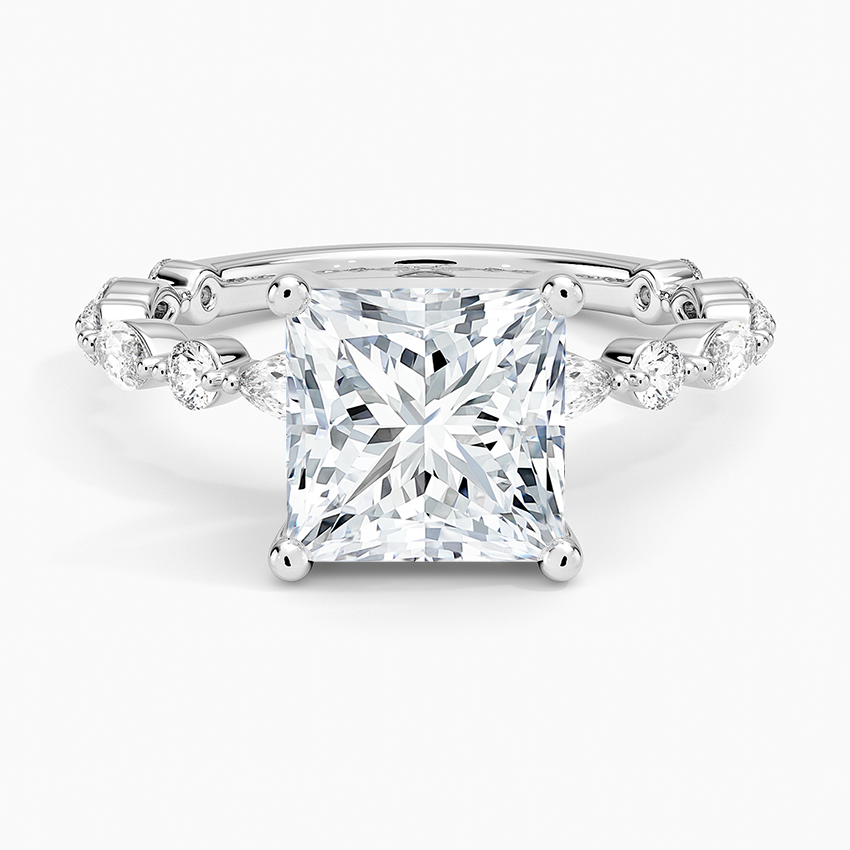 Versailles Three-Quarter Coverage Diamond Ring (1/2 ct. tw.) - Princess Cut Center Stone