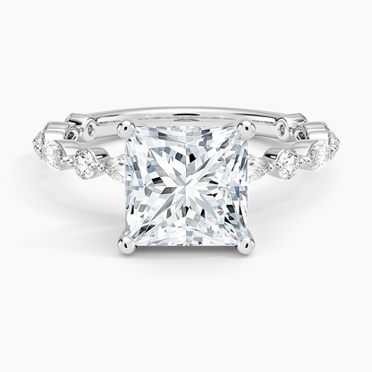 Versailles Three-Quarter Coverage Diamond Ring (1/2 ct. tw.) - Princess Cut Center Stone
