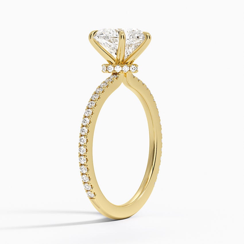 Demi Three-Quarter Coverage Diamond Ring (1/3 ct. tw.) - Heart Center Stone
