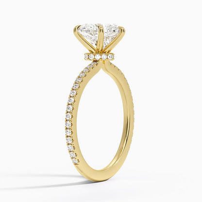 Demi Three-Quarter Coverage Diamond Ring (1/3 ct. tw.) - Heart Center Stone