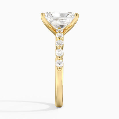 Marseille Half Coverage Diamond Ring (1/4 ct. tw.) - Radiant Cut Center Stone