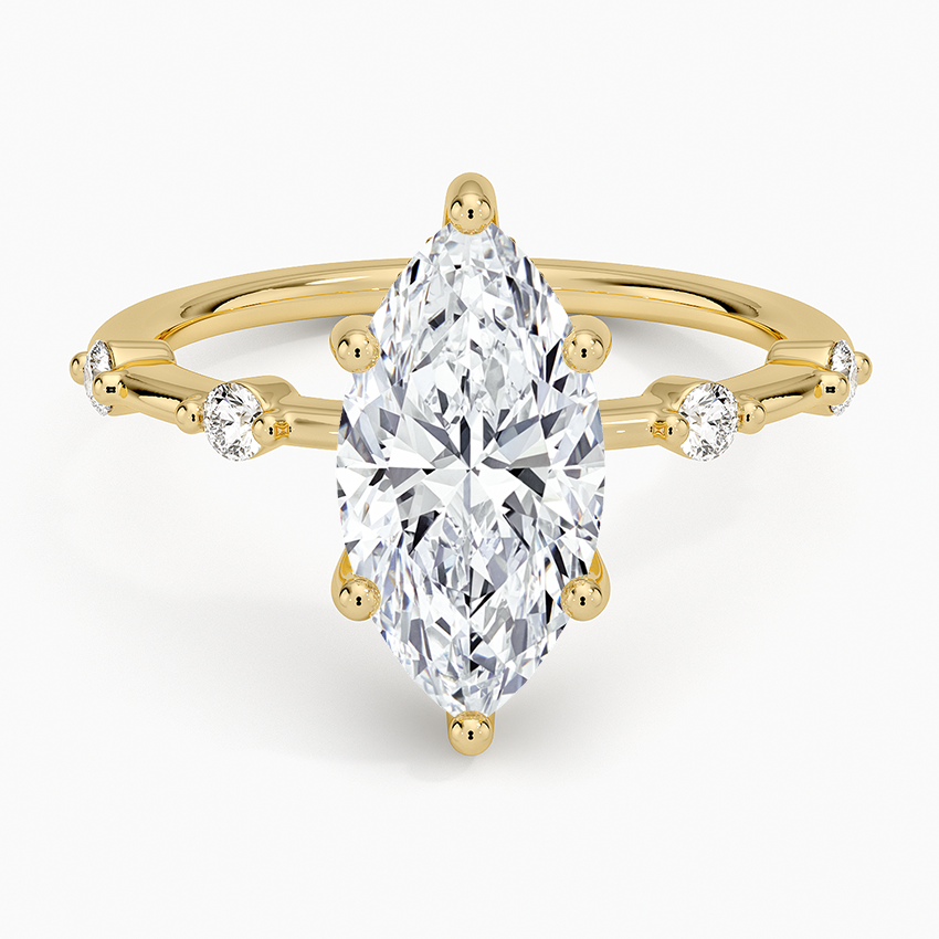Aimee Hidden Halo Diamond Ring - Marquise Center Stone